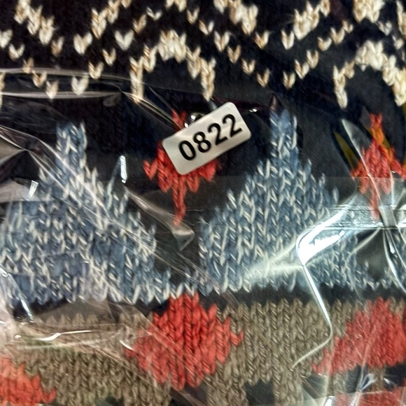 L.L.Bean Open Front Knit Abstract Long Cardigan Cotton Size Medium - Picture 11 of 11